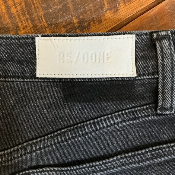 RE/DONE Comfort Stretch High Rise Stove Pipe Jeans Washed Noir Black Size 27 - Picture 14 of 16